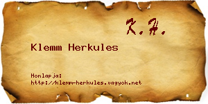 Klemm Herkules névjegykártya